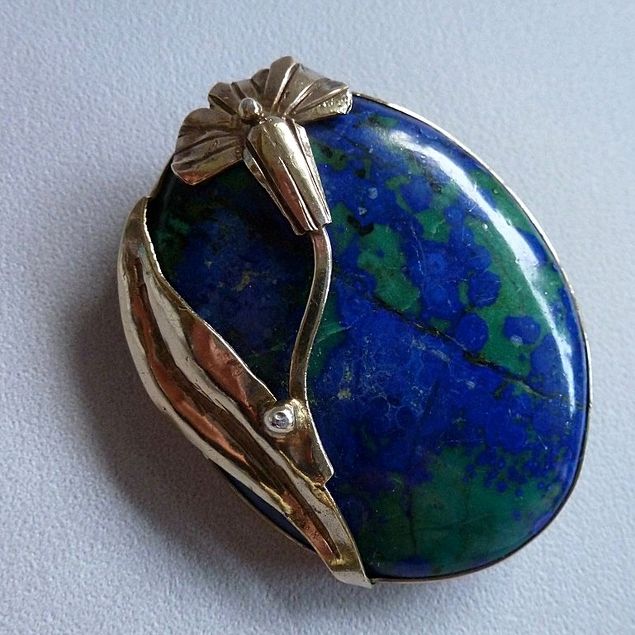 Kleurrijk zilveren Chrysocolla sieraden set
