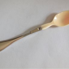 Antiek Frans zilveren papkom + lepel