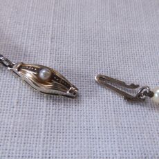 Cultuvé Parelcollier met wit gouden slot