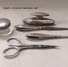 Engels zilveren manicure set
