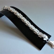 Massief zilveren koningsschakel armband