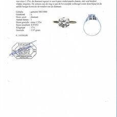 Wit gouden ring met zeer grote diamant 1.37 ct
