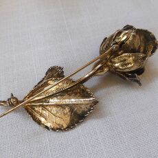 Zilver / vergulde broche