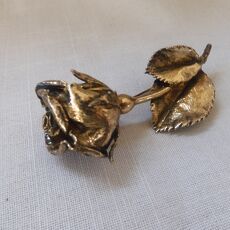 Zilver / vergulde broche