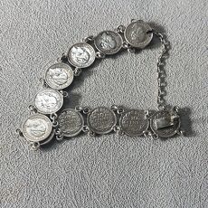 Zilveren dubbeltjes armband