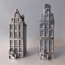 Zilveren miniaturen van grachtenpanden Herengracht Amsterdam