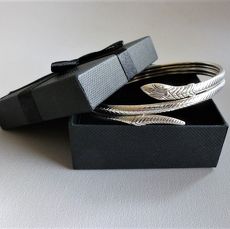 Zilveren slangen -klemarmband